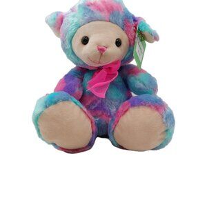 Midwood Brands Plush Lamb Sheep Multicolored Purple Blue Pink Stuffed Animal 9"
